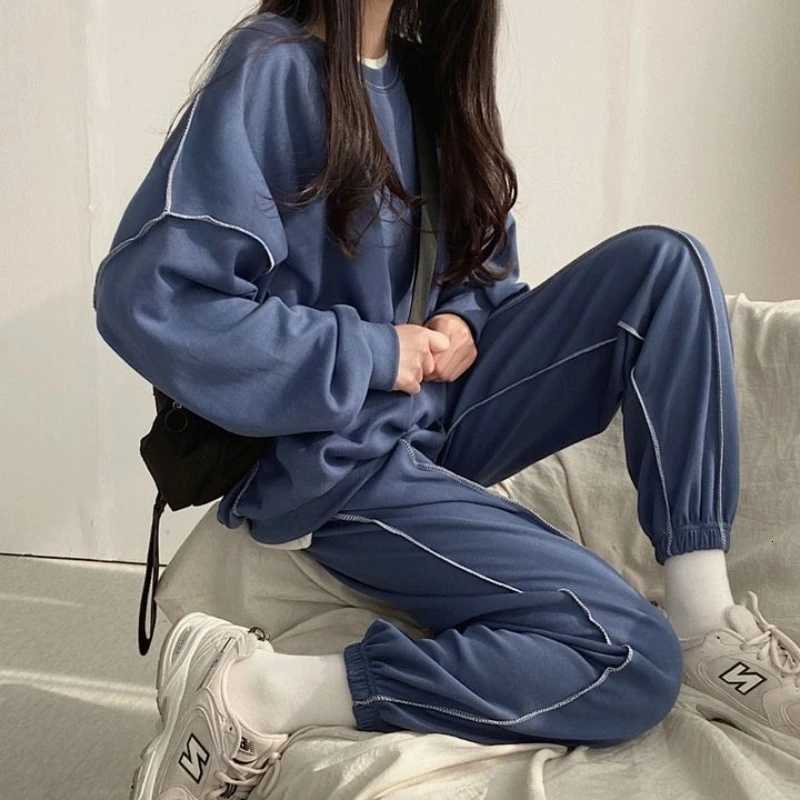 Cotton 100% Men's Tracksuits Set Women's Long Sleeved Long Pants Two-piece Set Korean Version Autumn and Winter Fashion Casual Set J260921