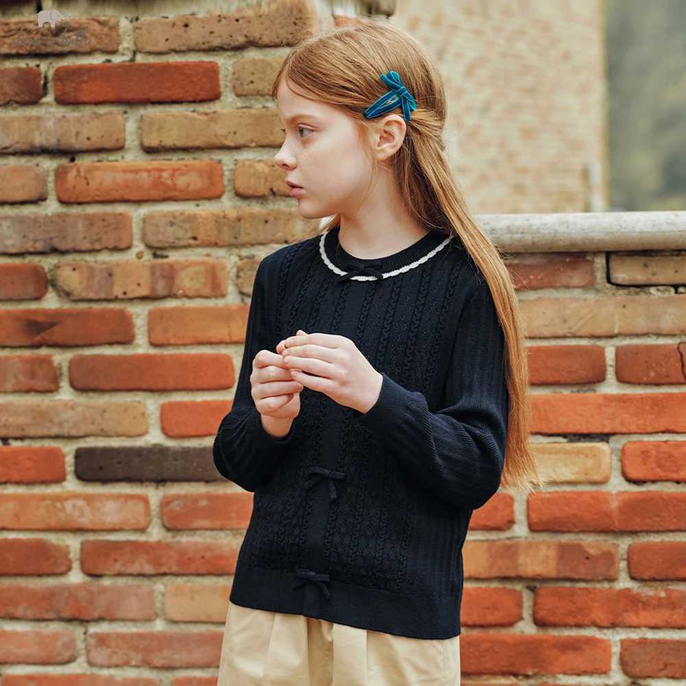 Children Bella Pullover Autumn Dave Spring Bow Sweater Girls Long Sleeve Jacquard Knitted Pullover Kids Tops Outdoor Clothes DK3262536 C260921