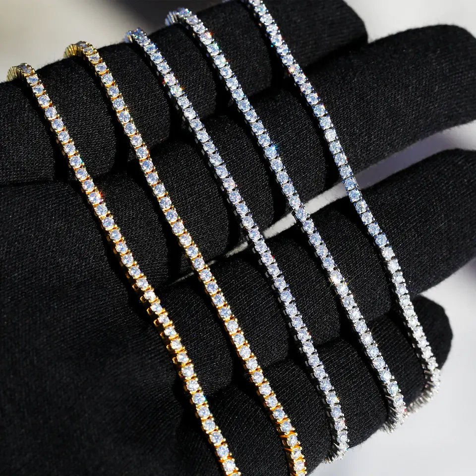 GRA Certified Moissanite Tennis Choker for Women 25mm 2mm S925 Sterling Silver Jewelry