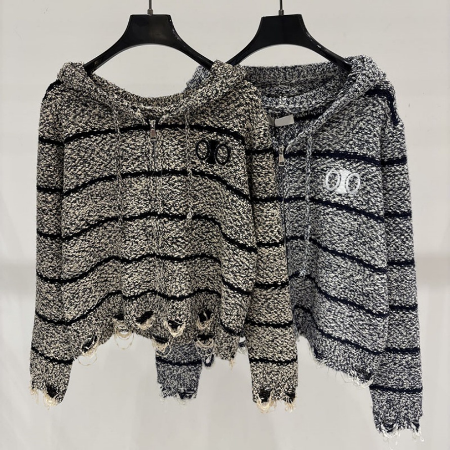 Designer Retro Tassel Cardigan Sweater Women Striped Cozy Home Hooded Knit Jacket Autumn Casual Bohemian Style Y2K Casual Knit Coat