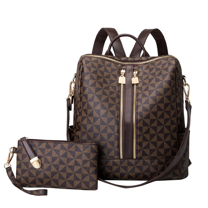 Set zaino e borsa da 2 pezzi per donna Borsa a tracolla doppia tracolla impermeabile da viaggio da donna Invia Co 260922