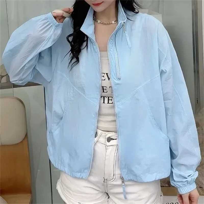 Women's Jackets Sunscreen Coat Women Spring Summer New Fashion Sun Protection Clothing Jacket Niche Design Zipper Outwear Short Coat Female Top