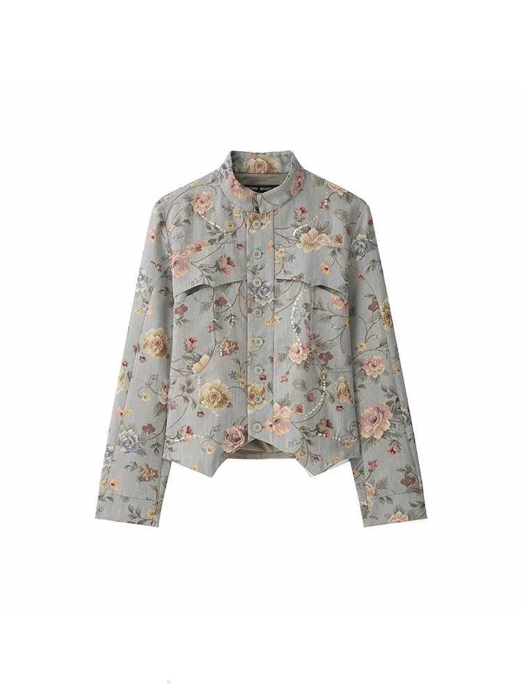 Women's Jackets Women Blazer 2026 New Fashion Jacquard Elegant Jacket Women Stand Collar Long Sleeve Office Commute Blazers Lady Coat C260921