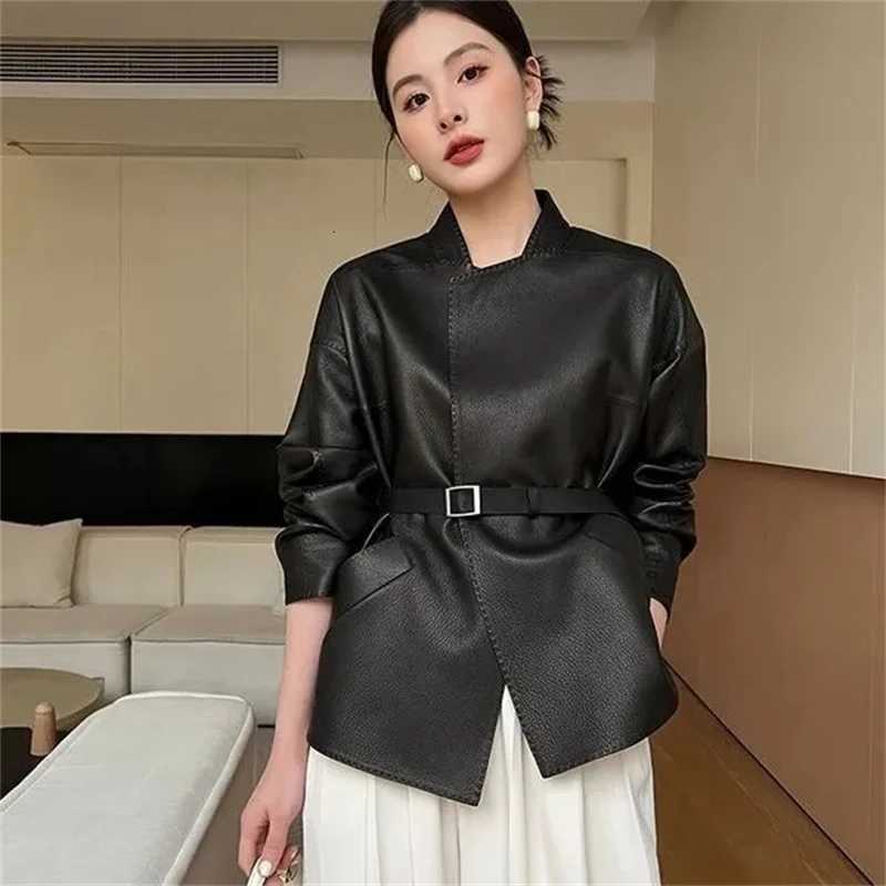 Leather Coat Women's 2025 Spring Autumn Retro Slim Short Female Faux PU Outwear Age Reduction Fashion Ladies Short Jacket C260921