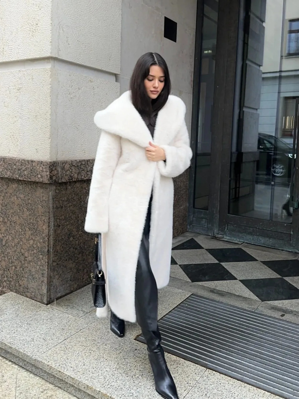 y Long Faux Mink Fur Coat Women 2026 Warm Belted Hooded Fluffy Jacket Thick Chunky Womens Winter Overcoat Outerwear 260922