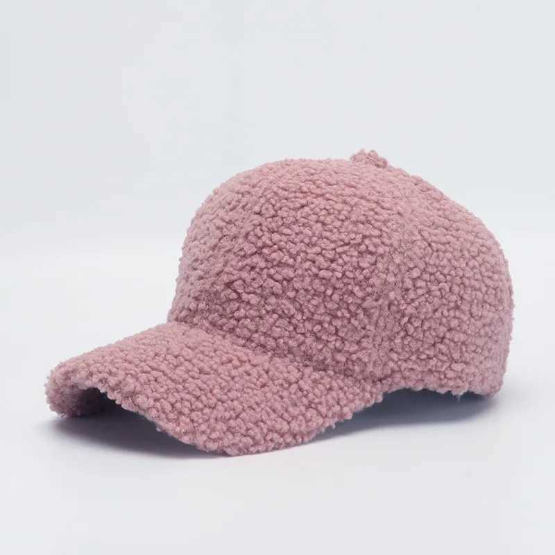 Fur Winter Hats For Women Faux Baseball Cap Female Outdoor Sunshade Keep Warm Solid Color Gorras Casquette Cap Men Casual New M260921