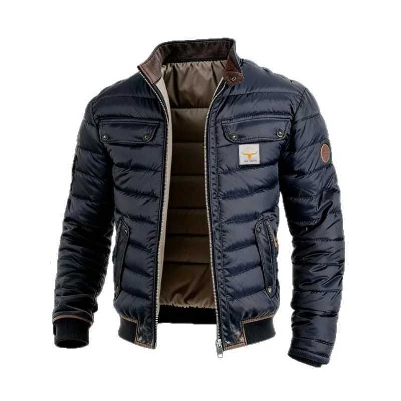 Down Parkas Winter Men Men's Vintage Quilted Patchwork Warm Zipper Outdoor Jackets Puffer Jacket Luxury High Quality Parka Cotton-Padded Coat N