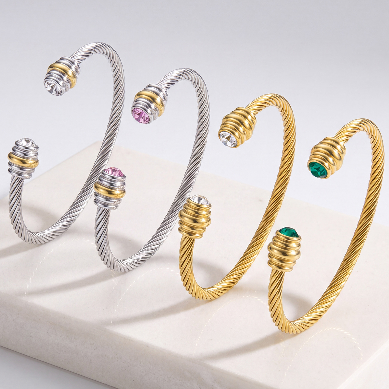 Designer bangle classic vintage open wire bracelet for men women cross charm premium style 18k gold silver plated luxury noble elegant jewelry chris