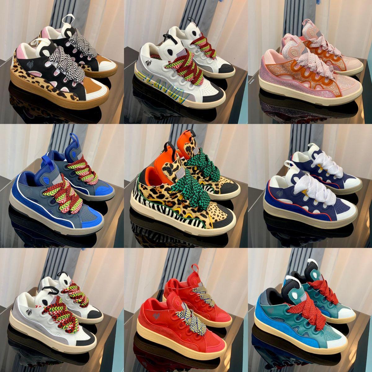 10A lanvs sneaker curb athletic Sport Shoe Womens Man trainer Designer Shoe Luxury crystal Casual youth leather comfort Shoe leopard track Run walk
