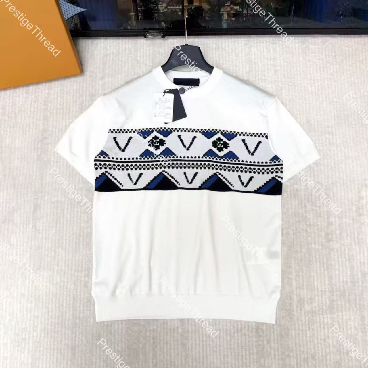 26 New Designer Men's T-Shirts Fair Island Geometric Color-Block Knit Short Sleeve Star Style