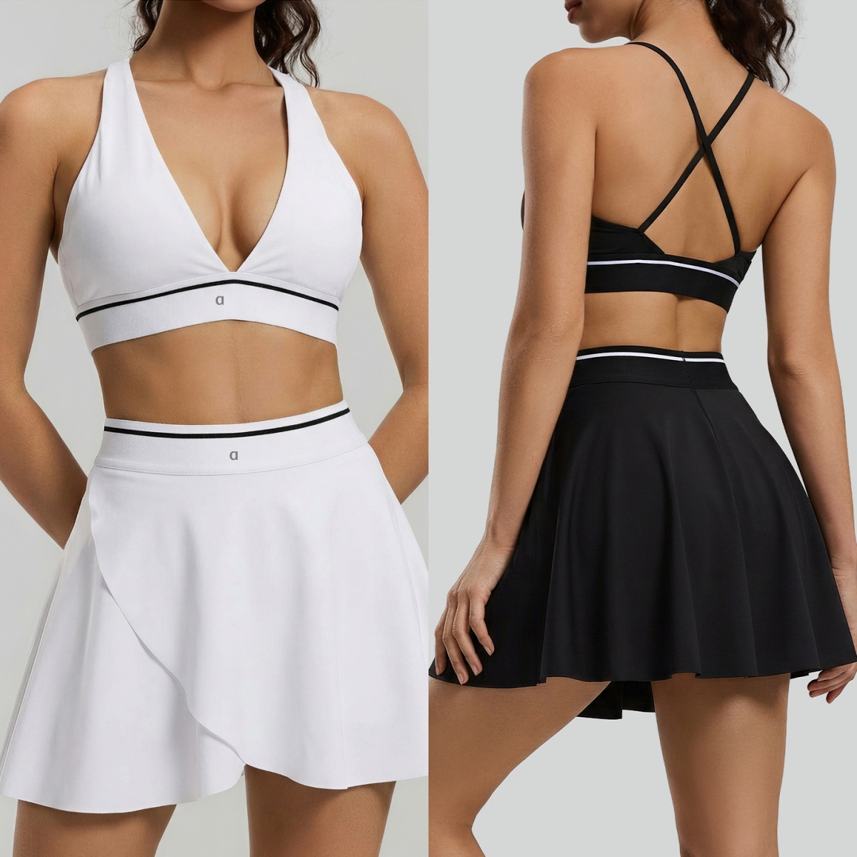 A2275 Gym Set Women's Tight-Fit Yoga Bra Versatile Fitness Sports Underwear with Beautiful Back Design Anti-Glare Yoga Shorts with Side Pockets