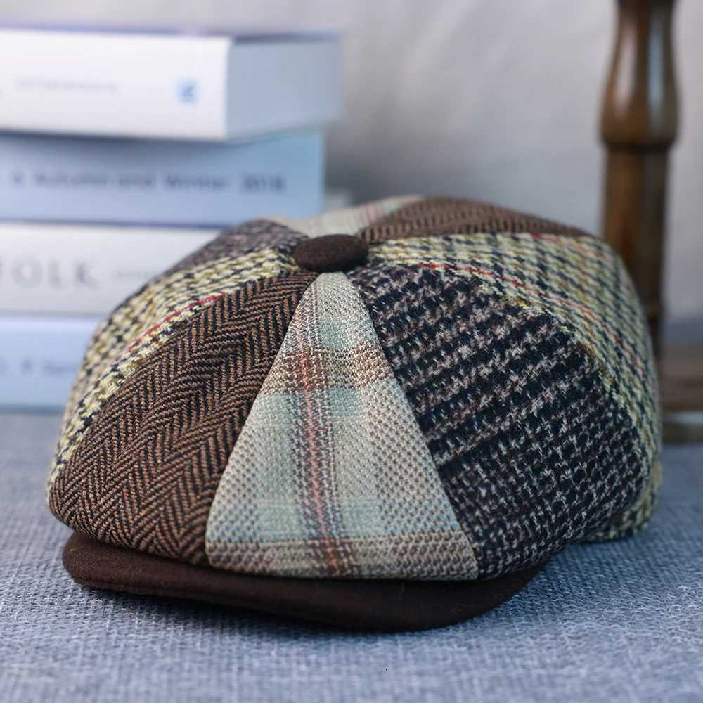 Spring Autumn Winter Men Berets Classic Splicing Octagonal Hats Retro British Newsboy Cap Gatsby Woman Men Beret Caps 005 N260918