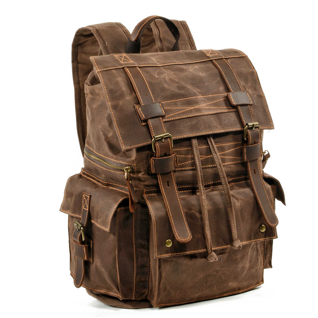 zaino Zaino stile tela vintage Tela in pelle Zaino borsa per laptop da 15 pollici Borsa a tracolla Academy Borsa da trekking H260922