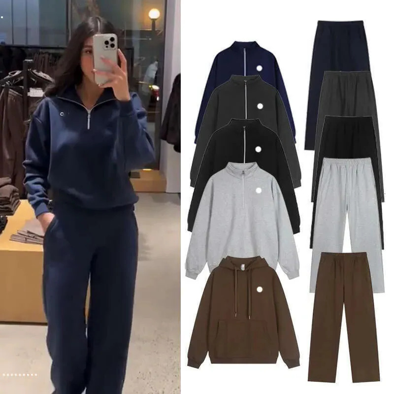 alolynessities hoodie dames heren set jas Sweatbroek 3D Relaxed-fit sportbroek voor 1/4 Jogger met volledige ritssluiting alolynessities dameskledin