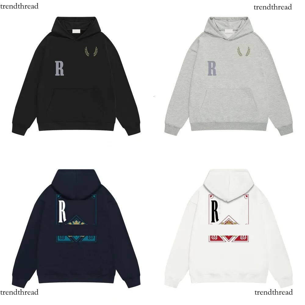 Rhuds Hoodie Designer Hoodie High Street Trendy Long Sleeve Hooded Pullover Oversized Loose Casual Daily Streetwear Tops deb