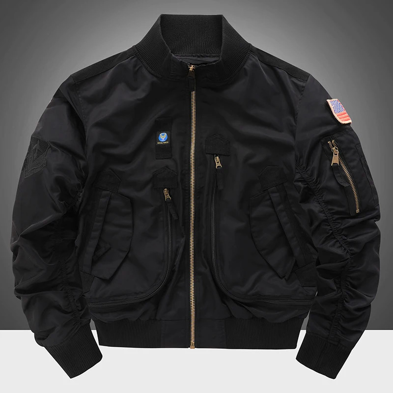 Autumn Winter Men's Bomber Jackets Fashion Mens Retro MA-1 Pilot Zipper Coats Men Army Tactical Windbreaker Jackets Clothing260921