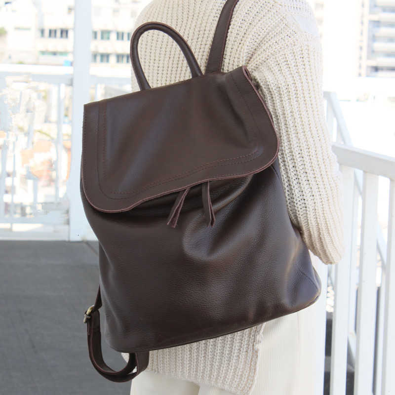 Bag Backpack Backpack Style Designer Women Genuine Leather Travel Bagpack High Quality Simple Bucket Style Large School Backpacks For H260922