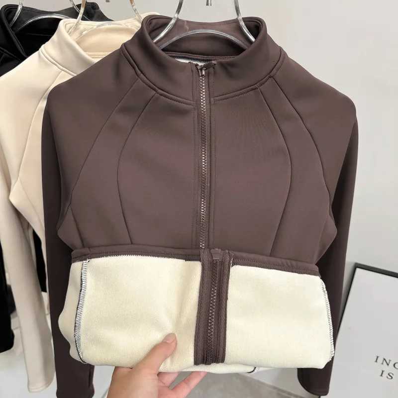 Women's Jackets Women's Fleece Lined Sports Jacket Autumn Winter Thermal Stand Collar Yoga Top Running Cycling Gym Workout Activewear C260