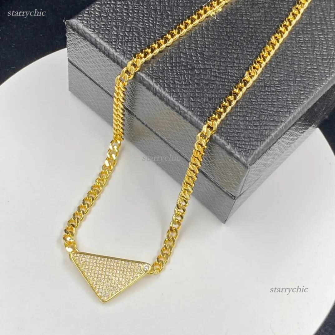 Set Luxury Designer Brand triangle Bracelet Triangle Gold Plated Couple Letter Choker Chain Womens Men Wedding designer triangle Jewelry Gift 8c8