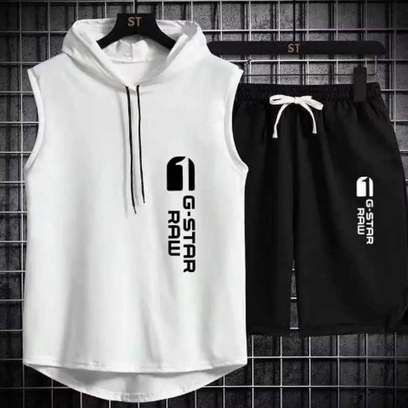 track Men's Tracksuits Men's suit summer sportswear two-piece t-shirt shorts brand tracksuit jogging men's sports suit fitness clothe