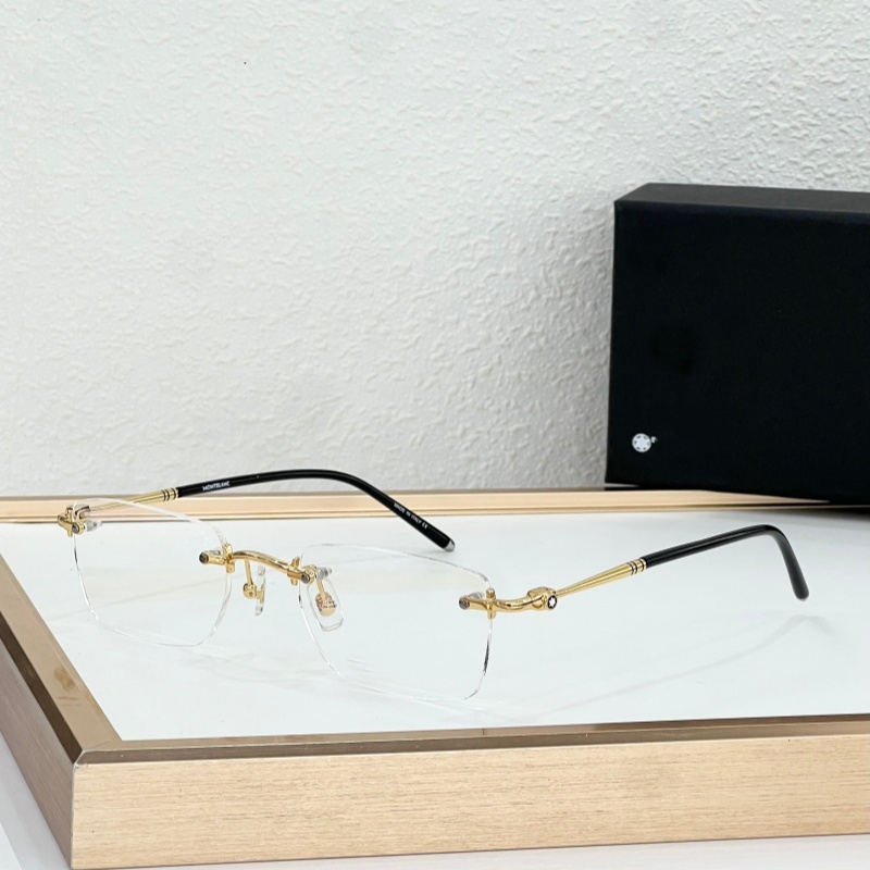 Luxury Eyewear MB0128O Rimless Optical Eyeglasses Top Quality For Men Women 55-21-145 Metal Temple Clear Lens Business Sunglasses With Original Box