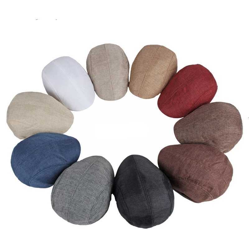 Hat Berets Summer Mesh Berets For Men Solid Black White Breathable Newsboy Cap Women Retro Painter Cap Thin Flat Herringbone Hat Boina N260918