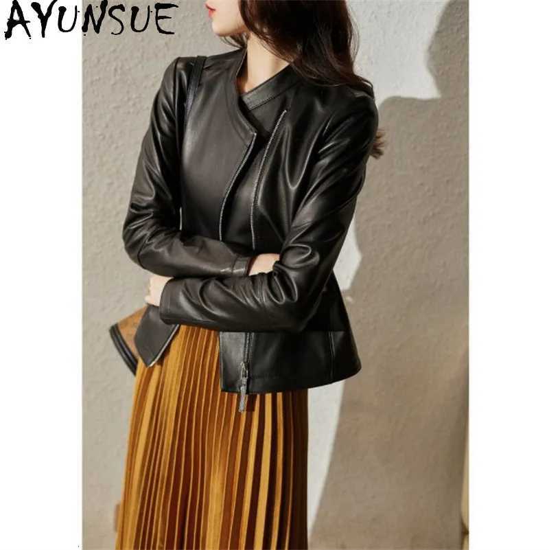 Real Leather AYUNSUE Jacket Woman 2026 Spring Autumn Black Sheepskin Coat for Women Clothes Slim Fit New Style Casaco Feminino C260921