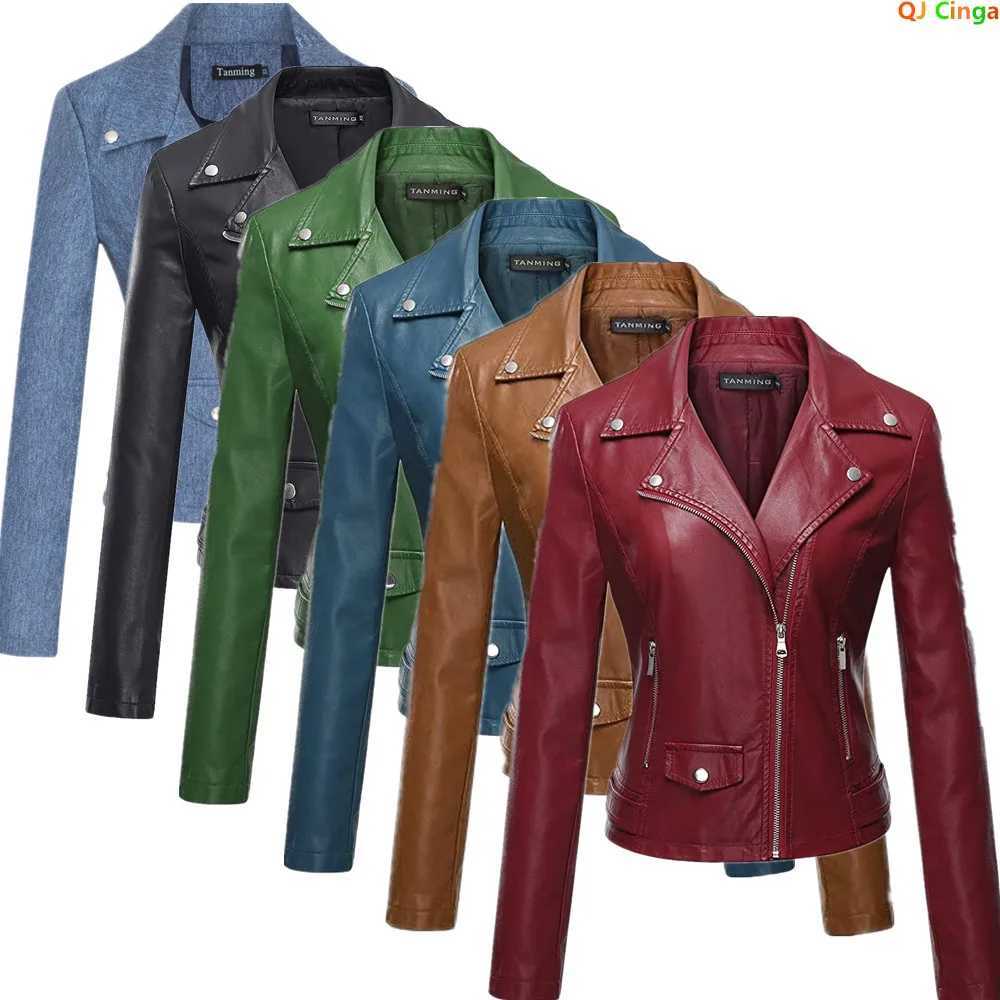 Faux Women's Leather Leather Burgundy Women's Notched-collar PU Jacket A Stylish and Casual Faux Leather Coat Available in Black White Gre