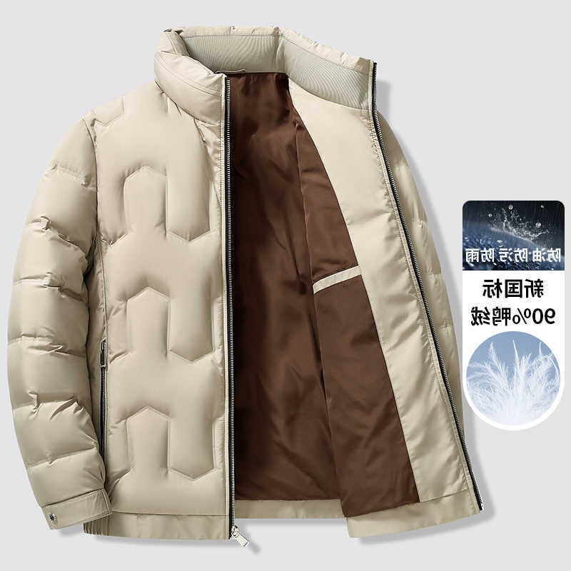 New Men's Winter Down Parkas 90% Duck Down Jacket Cycling Sports Stand-up Collar Warm and Lightweight Men's Solid Color Breathable Down Ja