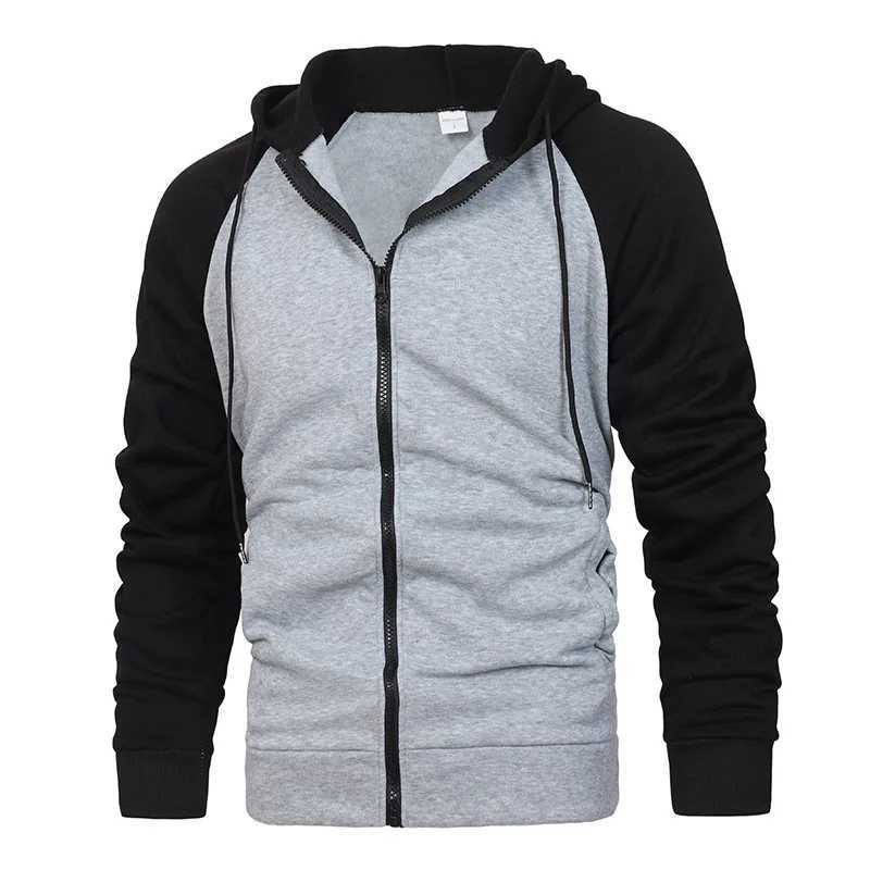 Mens Color Block Raglan Slve Sweatshirt New Autumn Winter Fashion Casual Sport Loose Versatile Daily Comfort Strt Male Long S260922BLKA