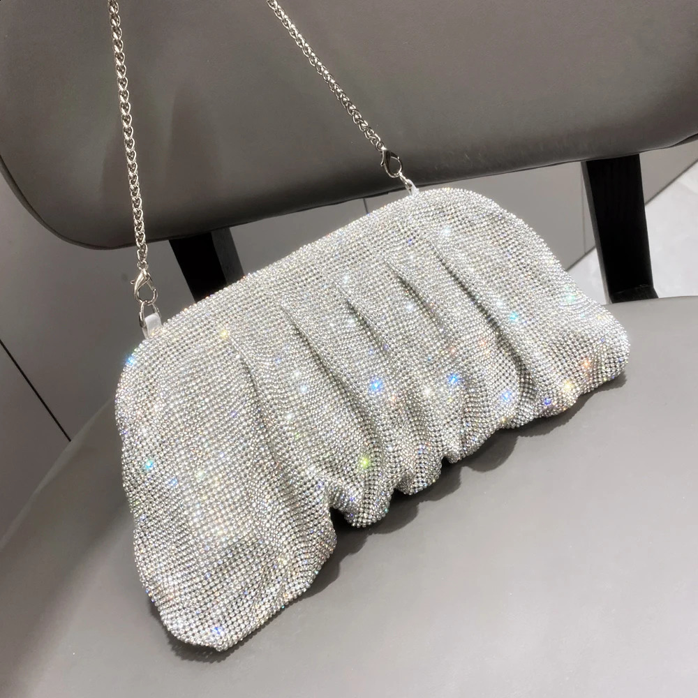 Shiny Rhinestones Handmade Evening Clutch Bags Folds Purses and Handbags y ner Wedding Party High Quality 260921