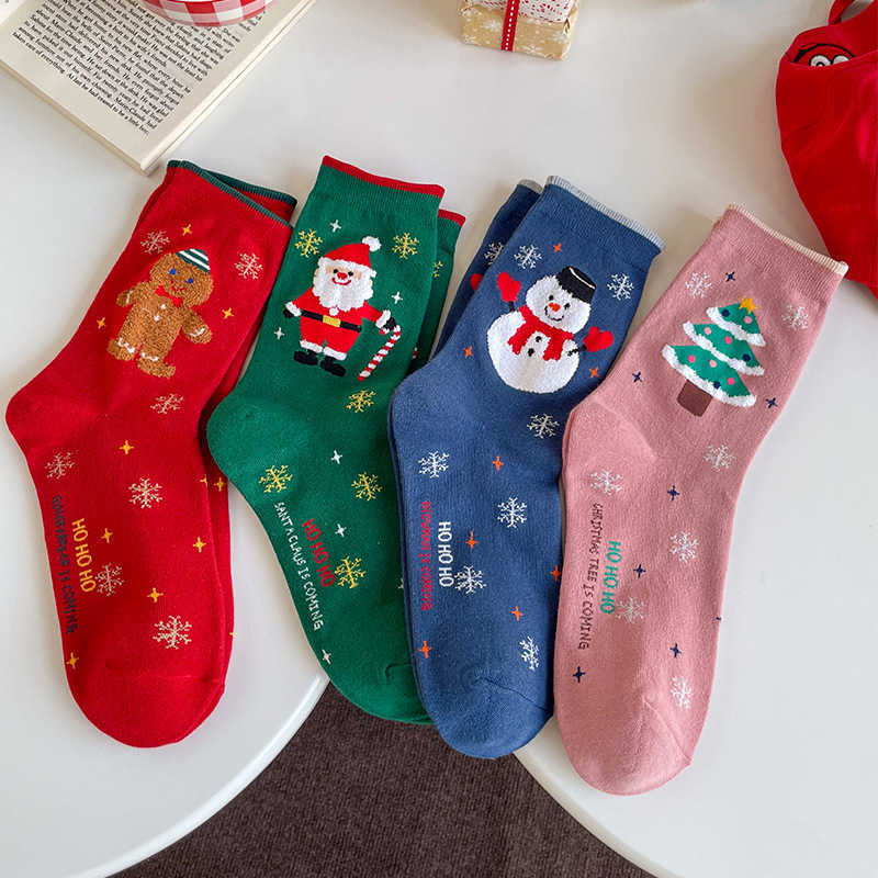 New Christmas Socks Autumn Winter Snowman Santa Claus Creative Cartoon Mid-Calf Socks New Year Christmas Socks T260922