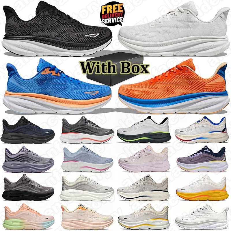 free shipping with box designer Bondi 8 Running shoes Clifton 9 Lightweight durable Breathable Road Runner mens womens outdoor trainers wholesale 36