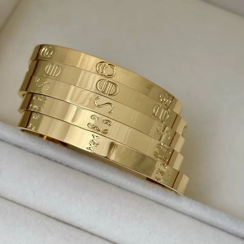 Wholesale Brand Designer Stainless Steel Luxury Bracelet Bangle Accessories Fashion Jewelry Bangle for Women