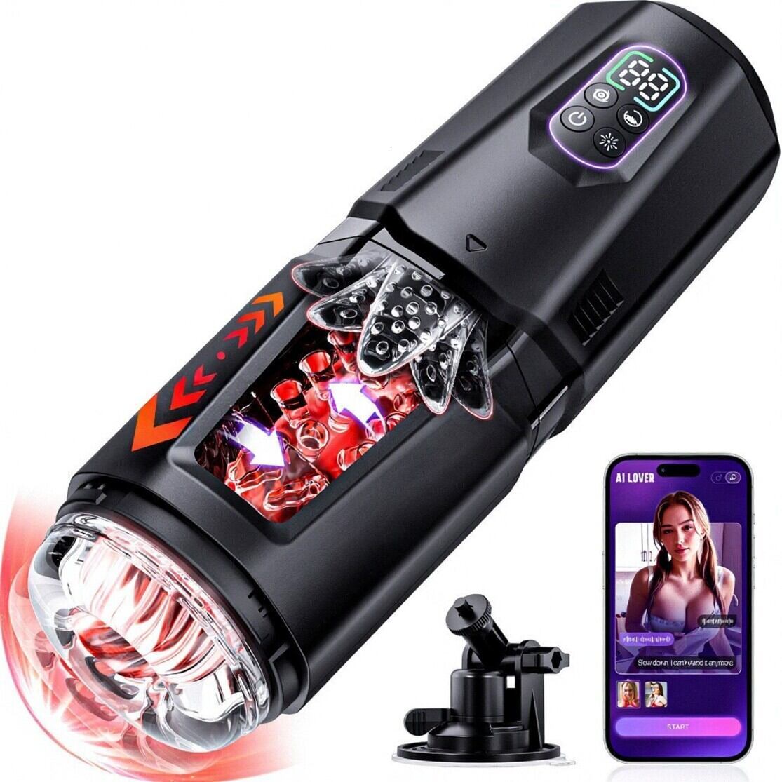 Male Personal Relaxation Masturbator New App-Controlled Automatic Rotating Telescopic male intimate soft massage cup Adult Sex Toy JA15