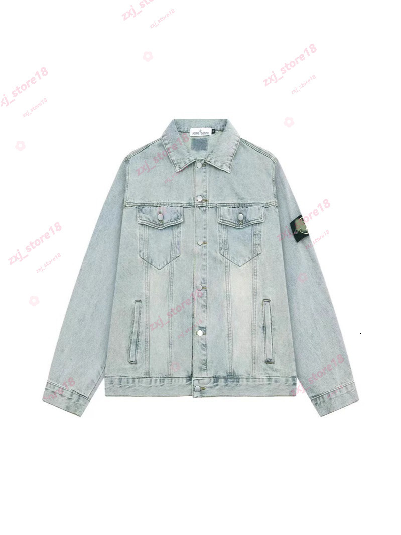 Stoneity Islendas Jacket Designer Stone Denim Jackets For Mens Retro Casual High Street Denim Coat For Women New Spring Autumn Washed Distressed Den