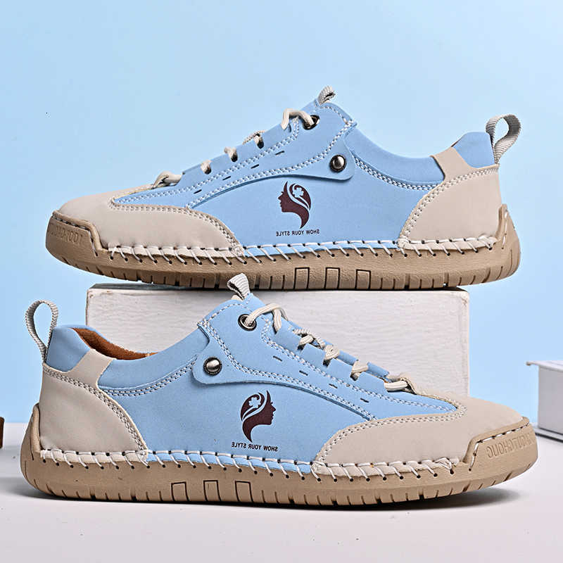 Shoes Women's Handmade Leather Casual Casual Shoes fashion Women Flat Shoes Outdoor Non-slip Women's Shoes British Style Sneakers D260922