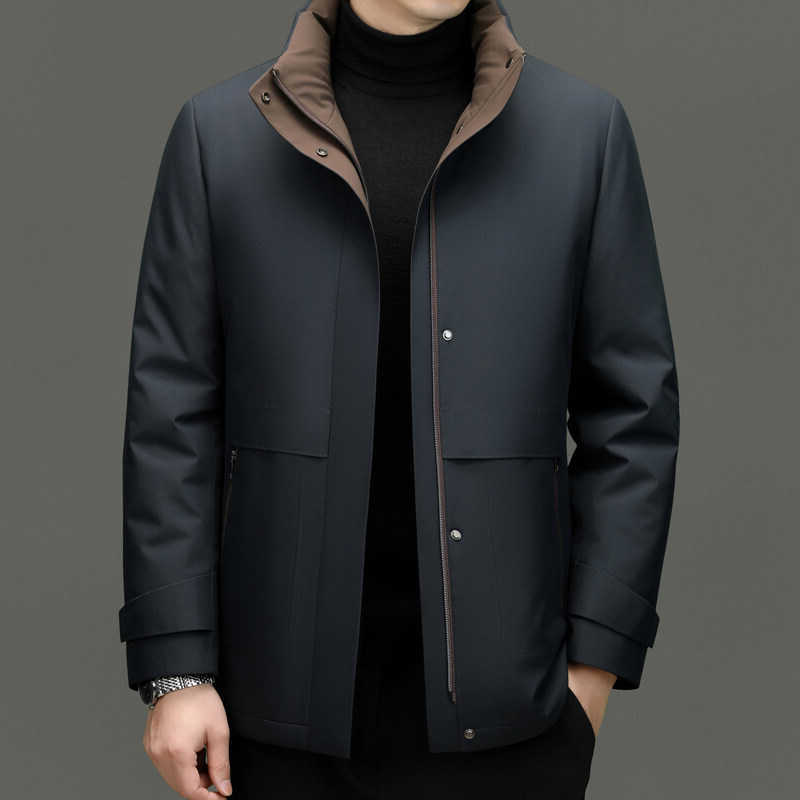 Quality Men's Down Parkas High Men's Hooded Duck Down Jackets Winter Business Casual Windproof Warm Puffer Coat Outwear Thicken Top Parka