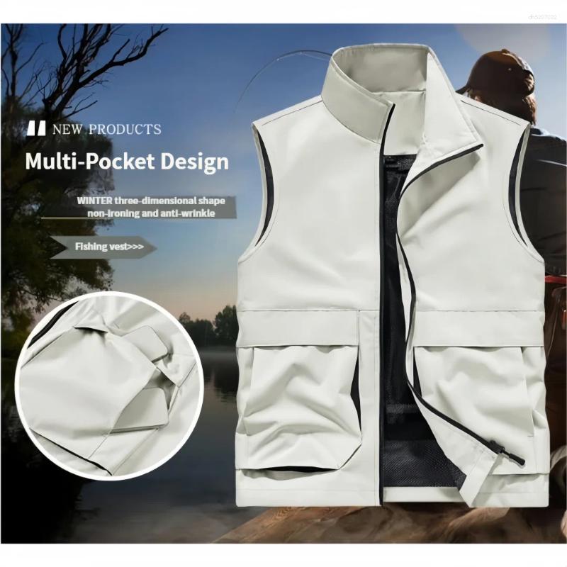 Summer Men Outdoor Waterproof Quick Drying Cargo 6XL Vests Male Thin Mesh Breathable Waistcoats Climbing Sleeveless Jackets