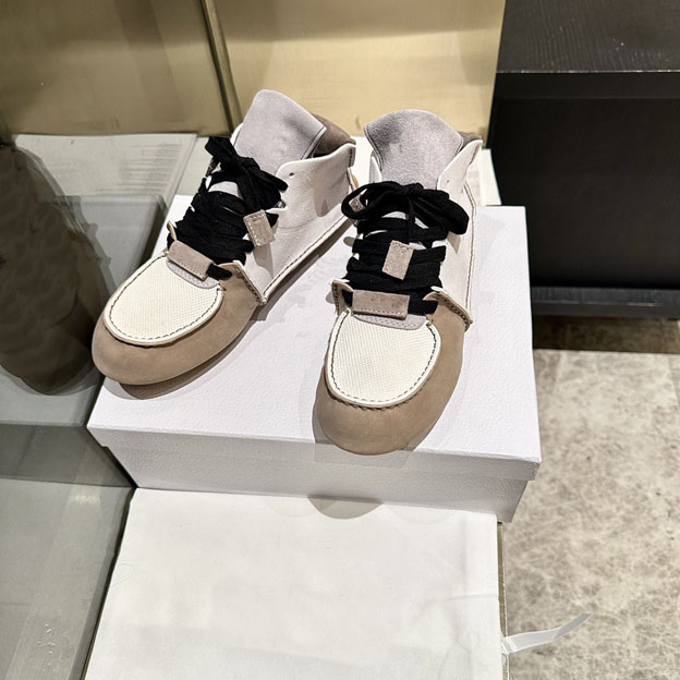 Women Sneakers Baby Shoes Luxury Designer Lace Up Leather Mesh Round Toe Fashion Casual Beige Walking Low Top Outdoor Flat Classic Soft