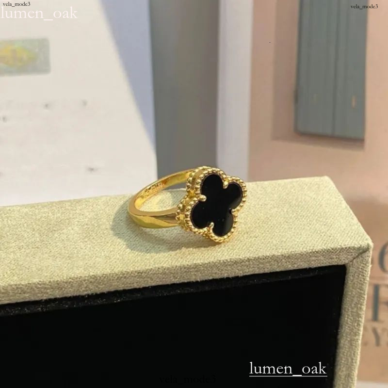 New Design Vancliff Ring Designer Classical Contemporary Style Lucky Four Leaf Clover Classic Brand High Quality Fashionable Luxury Womens Vanlys Ri