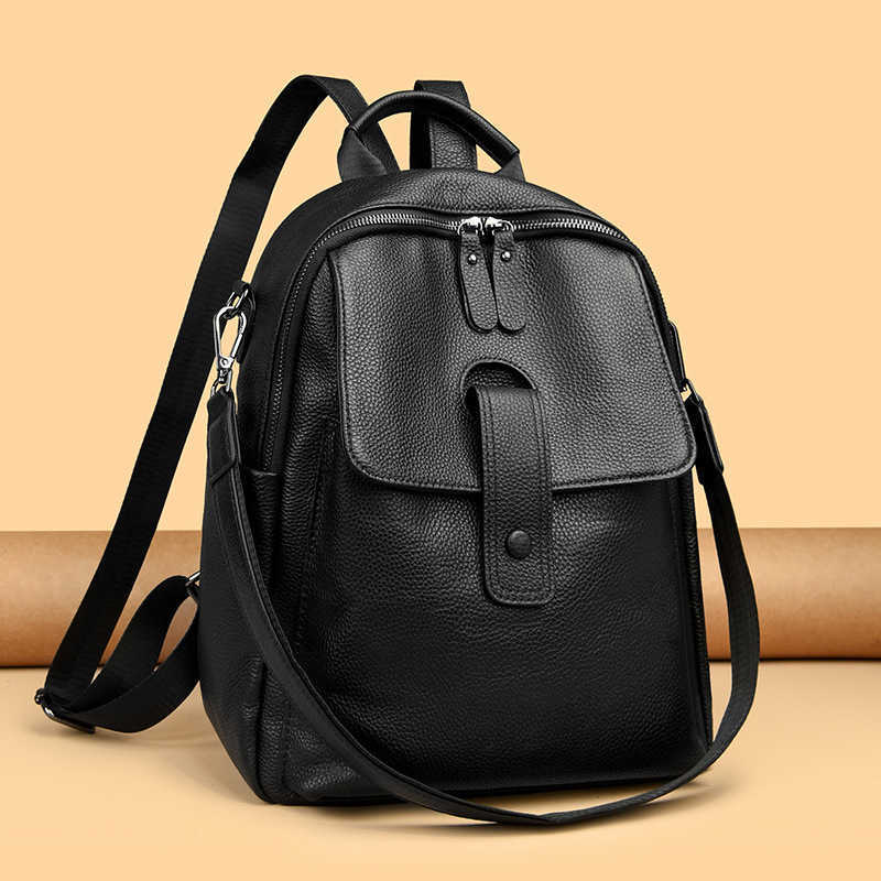Borsa a tracolla SHELKSBAG in vera pelle stile zaino per donna Borsa a tracolla grande da donna in vera pelle di vacchetta di qualità da viaggio H26