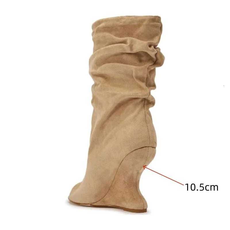 Designer Fashion Boots 2026 Summer Pleated Sleeve Open Toe Cool Boots European and American Retro Versatile Banquet and Fashion Shoes J260922