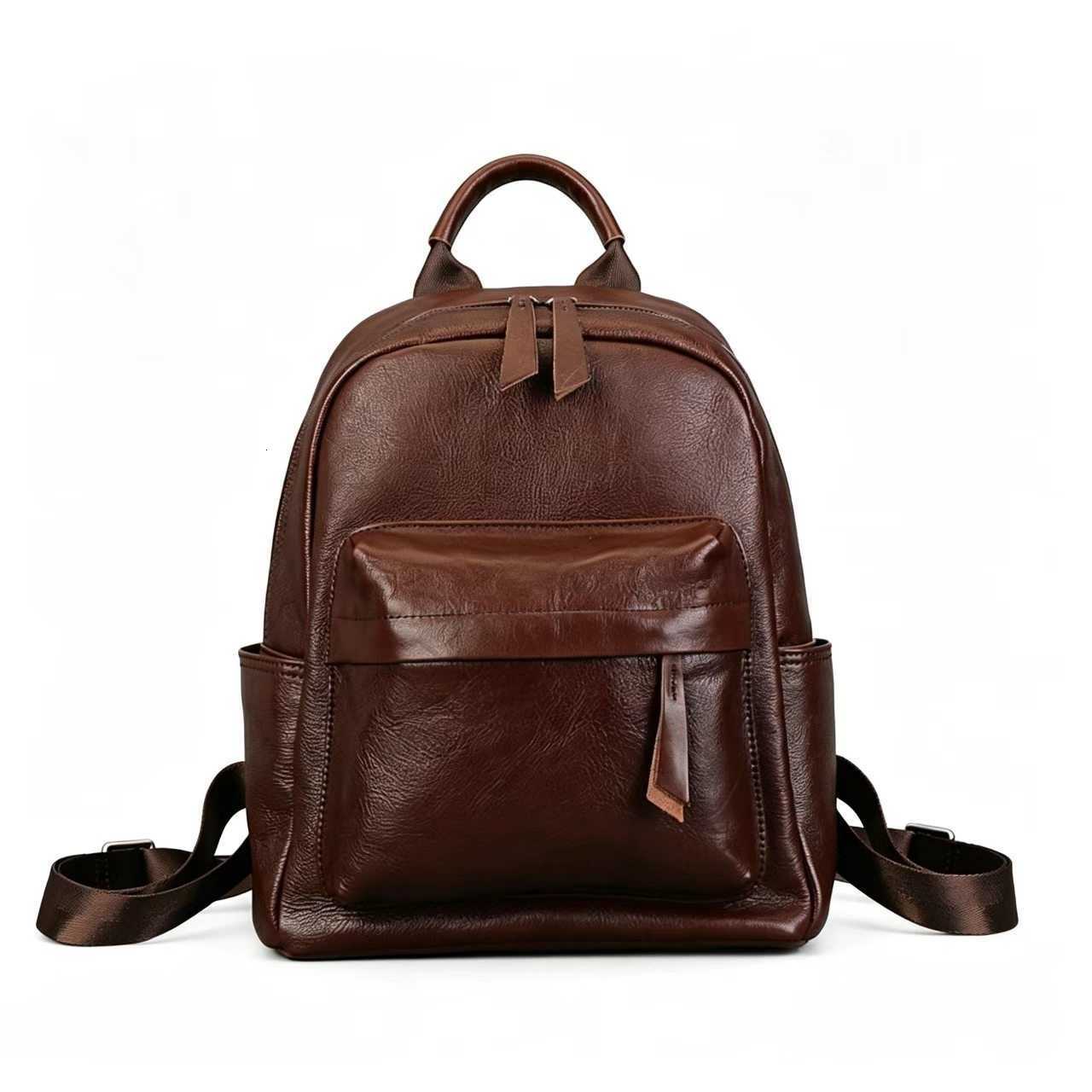 Genuine Backpack Style Leather Vintage Backpack Woman First Layer Cow Leather Shoulder Bags Fashion Ladies Cowhide Travel Tote Bag 2026 New H260922