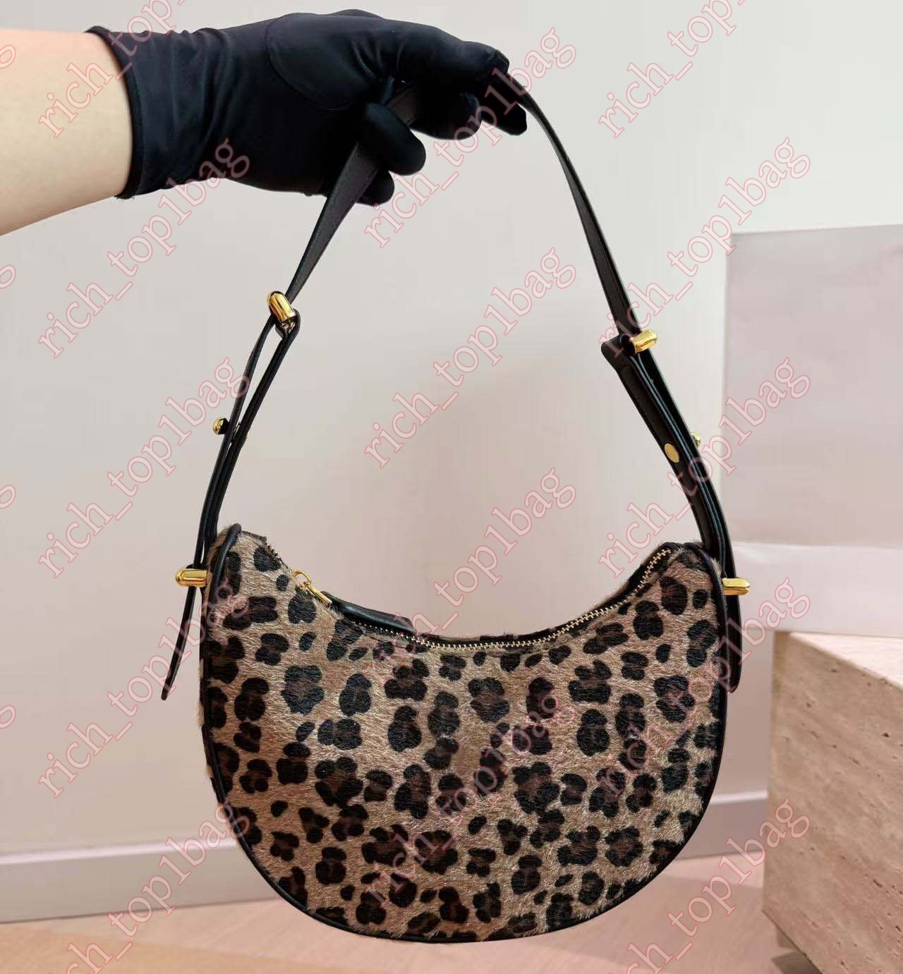 Designer Bags 2026 Trends Arque leopard print pony hair shoulder bag Leopard Print Pony Hair Hobo for Women 2 straps leopard underarm bag crossbody