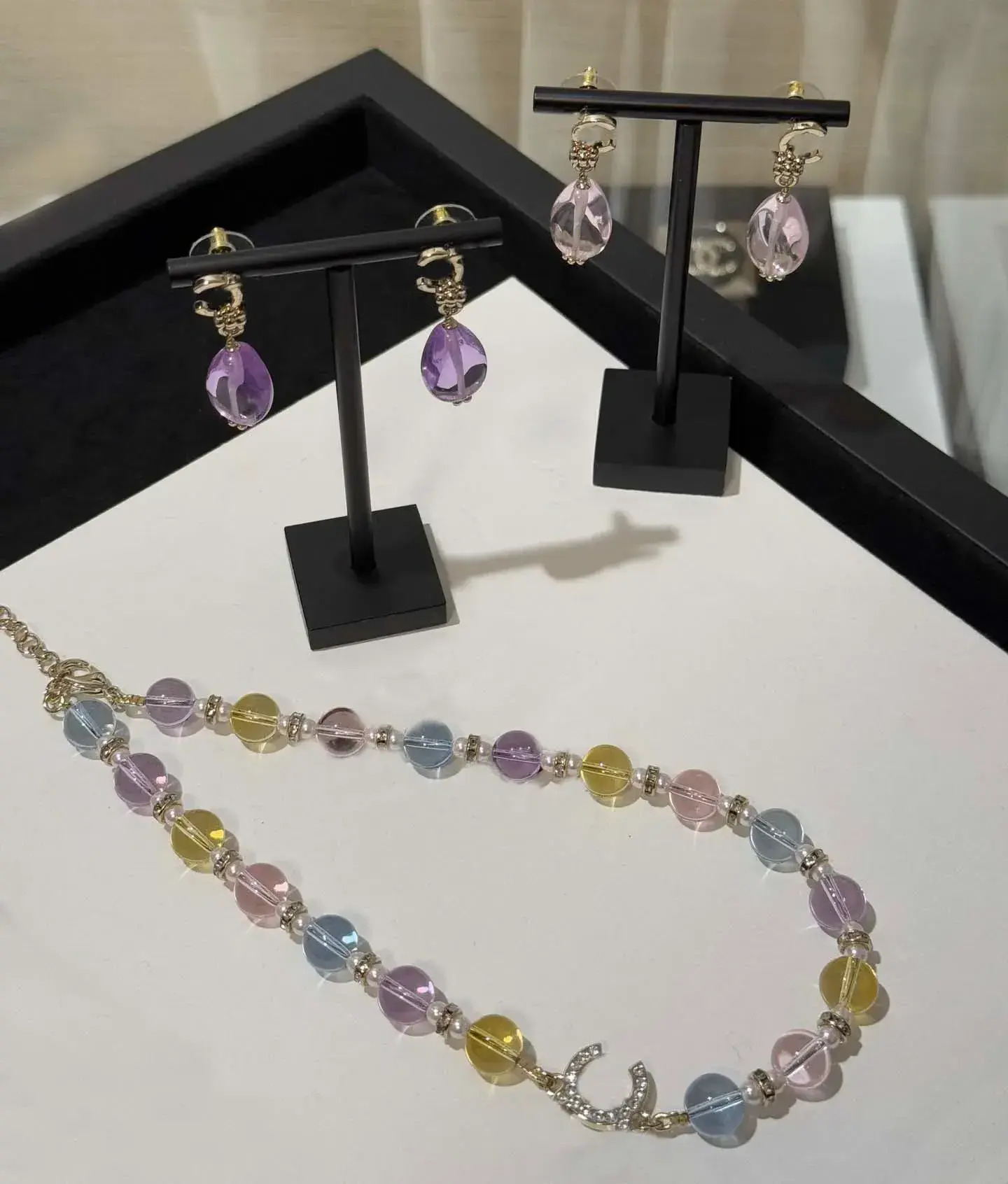 Decorative Earrings 2026 Luxury Quality Charm Drop Earring With Pink ornament And Purple Design In 18K Gold Plated Have Stamp Simple Style Box Fas