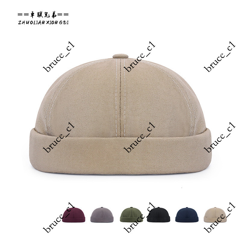 Spring new trendy retro hip-hop landlord solid color street dance Japanese-style beanie hat, plain brimless cap