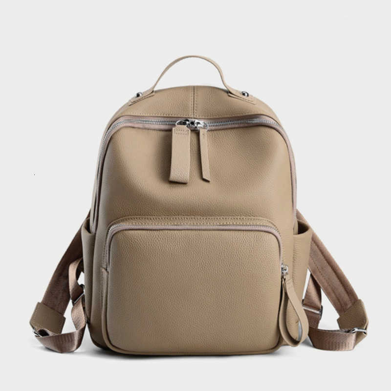 Genuine HIFASHION Backpack Leather Style Backpack For Women Soft Cowhide Commuting Office Work Backpack Large Capacity Teenage School Bags H260922
