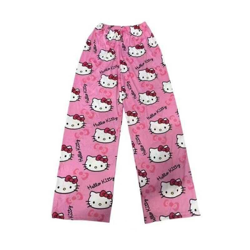 Cartoon-style lounge pants for women Korean style loose fit new spring/autumn collection casual wear suitable for summer can be worn as outerwear T2