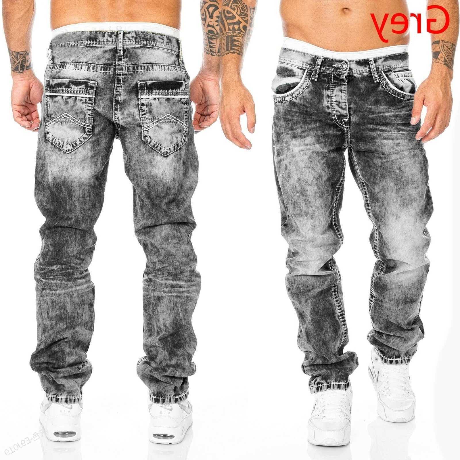 Jeans New Men's 2025 high-quality Fashion Casual Cotton Business Black Denim Pants Male Trousers Men's Stretch Regular Fit Jeans S-XXXL T2